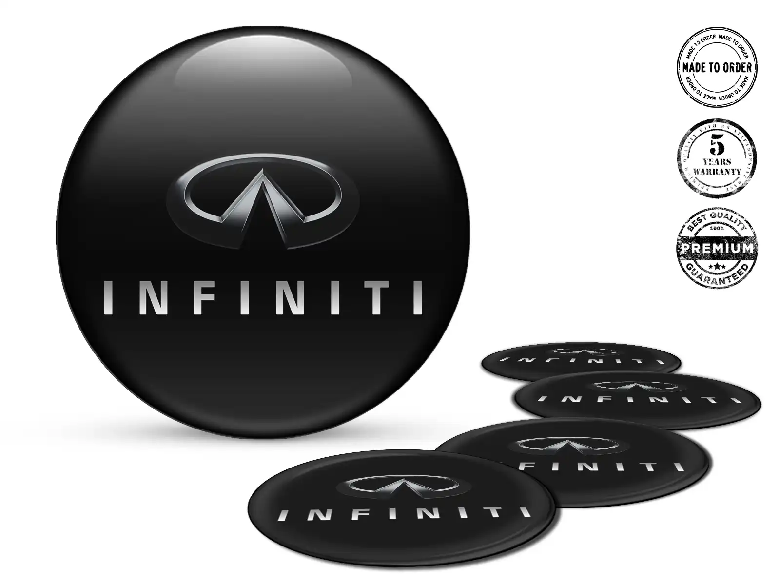 Infiniti Radaufkleber Version Gewölbte Harzlabels